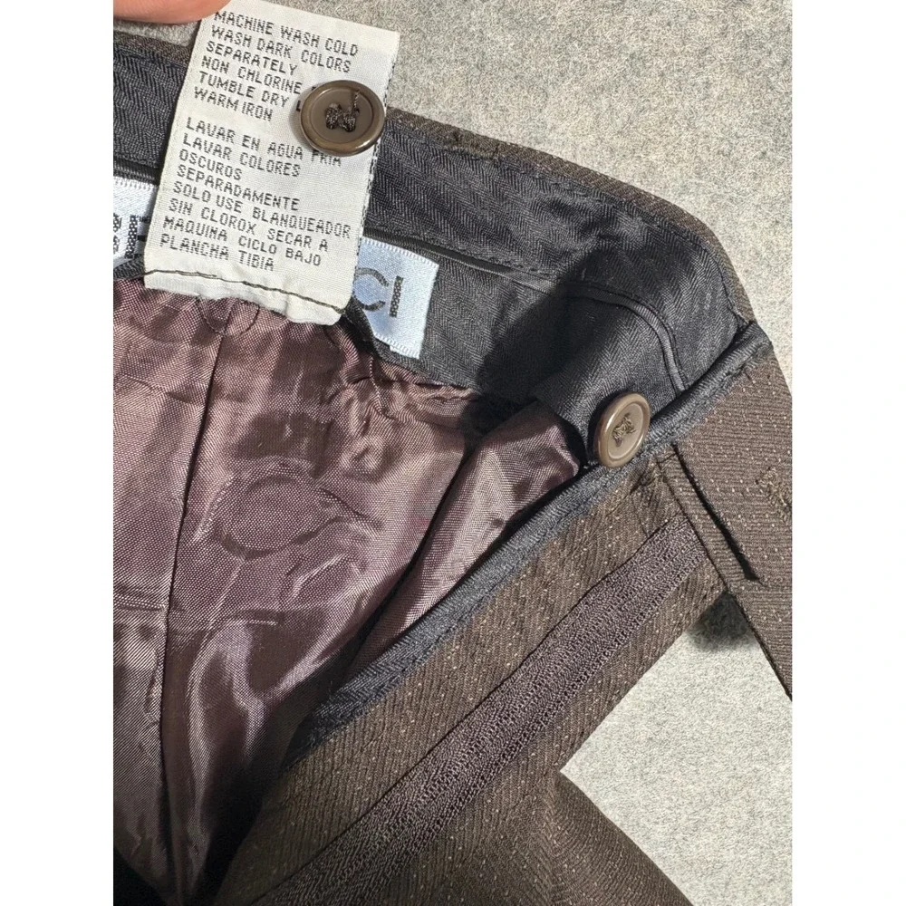 BERTUCCI‎ Men's Flat Front Dress Pants Brown Pleated Waist 34 Inseam 30